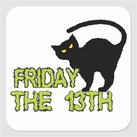Friday The 13th Bad Luck Day Superstition Square Sticker Zazzle