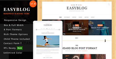Easyblog Is Responsive Wordpress Theme With Clean Elegant Unique And
