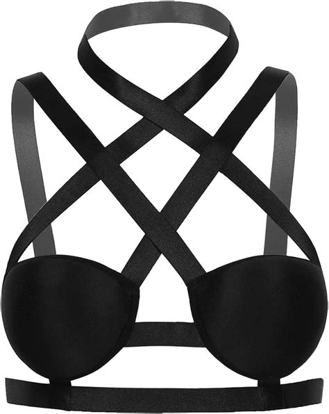 Tiaobug Damen Neckholder Bh Top Elastisch Brustgeschirr Harness Body