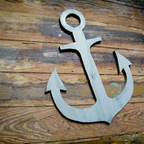 Large Wood Anchor Wall Decor Small Size Mediterranean Style Anchor