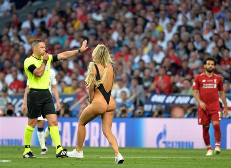 In Pictures Scantily Dressed Woman Interrupts Champions League Final