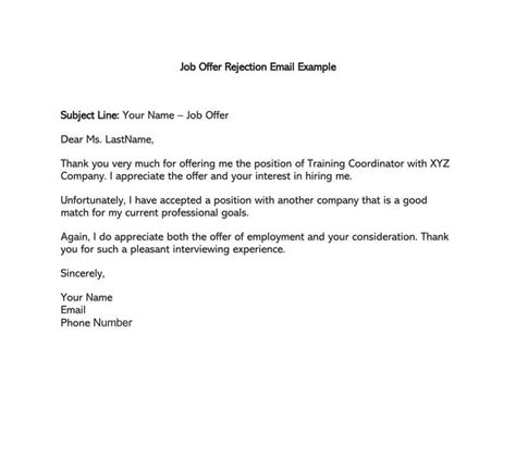 Emailing your resume directly to the relevant recruiter however, you need to do this correctly: Formal Rejection Letter to Decline Job Offer (Sample ...