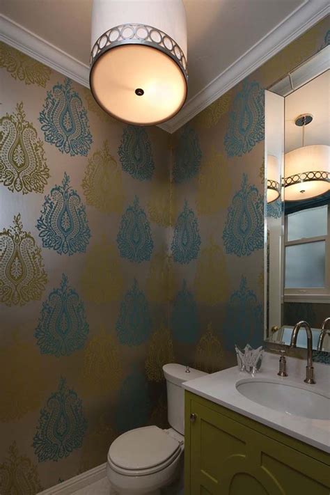 60 Creative Ways To Showcase Wallpaper On Your Walls Green Bathroom