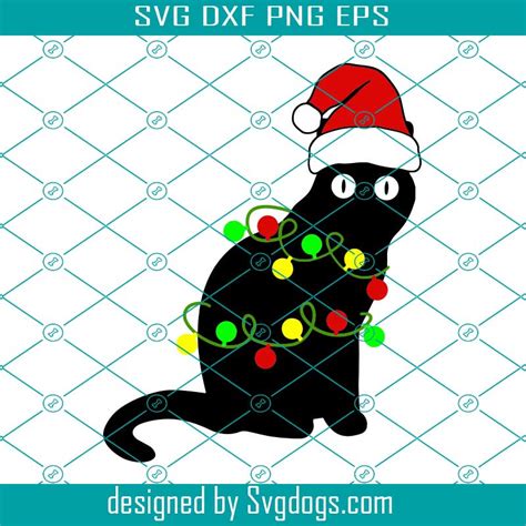 Cute Christmas Black Cat Svg Christmas Svg Cat Svg Svgdogscom