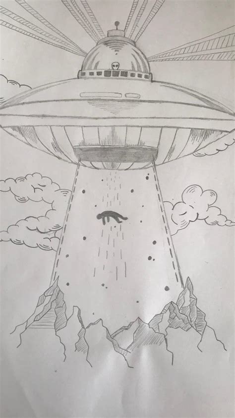 A Drawing Of An Alien Spaceship I Did I Inspired Myself From A Few