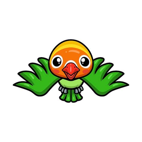 Premium Vector Cute Little Parrot Cartoon Flying