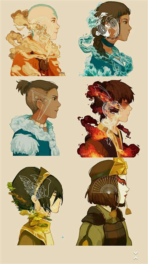Four Avatars With Different Hair Styles And Colors