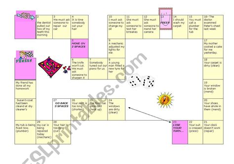 Have Something Done Causatives Board Game With Key Esl Worksheet By