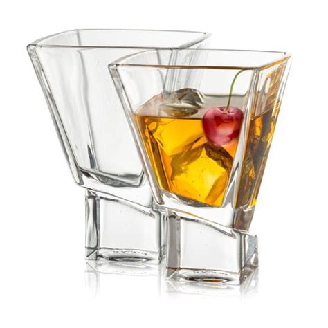 Joyjolt Carre Square Martini Glass 8 Oz Cocktail Glass Set Of 2