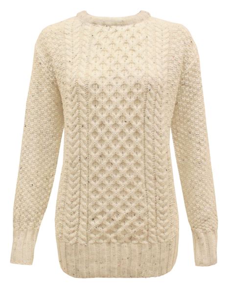 Ladies Aran Cable Knit Jumper Sweater Women Knitted Pullover Top Plus