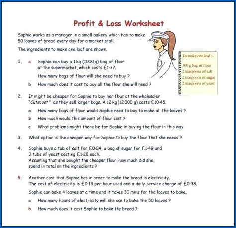 √ Free Profit And Loss Worksheet Template