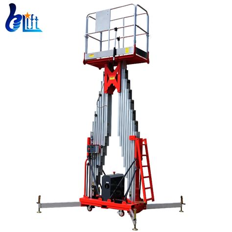 Portable Vertical Hydraulic Ladder Double Mast Aluminum Alloy Lift Mast Electric Man Lift