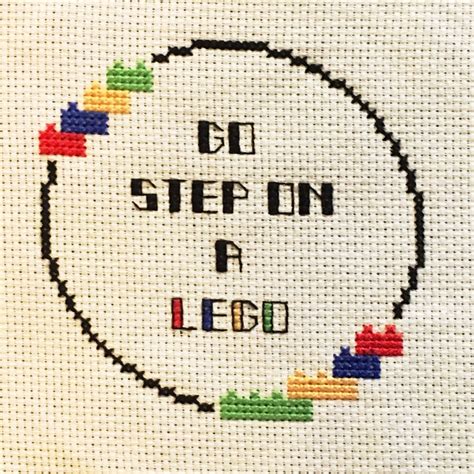 Go Step On A Lego Cross Stitch Pattern