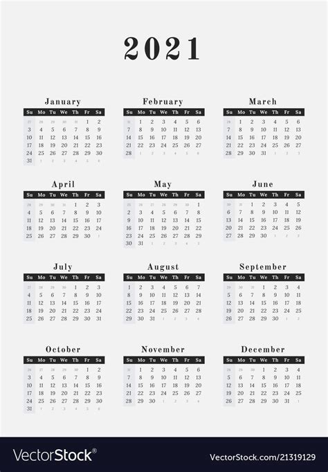 This free printable calendar helps you organize the year, schedule appointments, plan upcoming events, be productive and keep track of each month. 2021 Full Year Calendar - Template Calendar Design