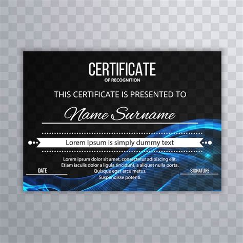 Premium Vector Abstract Wavy Certificate Template Background