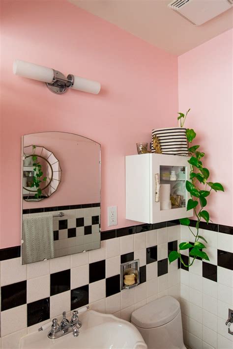 A Retro Pink Bathroom Makeover With Quiet Town Home Retro Pink
