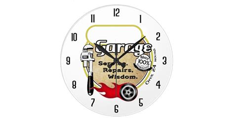Personalized Garage Large Clock Zazzle