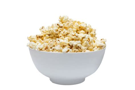 Big White Bowl Full Of Popcorn Stock Photo Image Of Entertainment