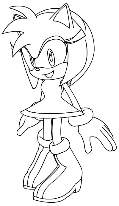 Amy Sonic Heroes By Glammies Lineart On Deviantart