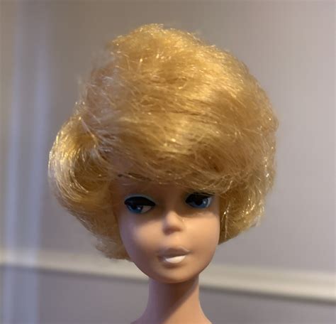 Vintage Platinum Blonde Bubblecut Barbie Doll White Lips 1964 Midge