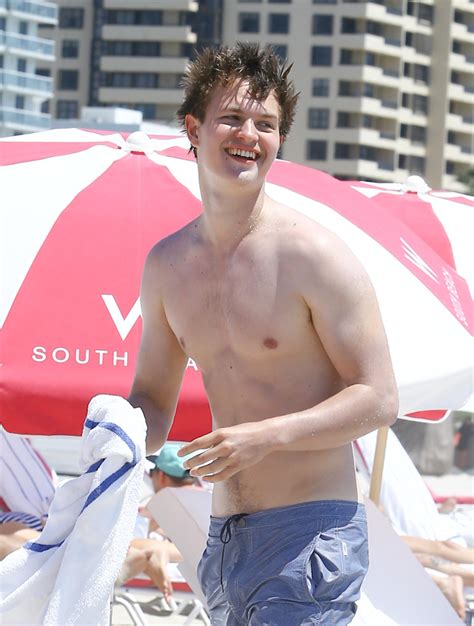 Buff Bod Ansel Elgort Reveals His Washboard Abs While Spending The Day At The Beach