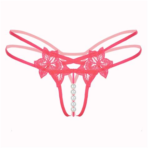 Cheap Women Sexy Panties Girl Gauze Bowknot Beads Lace Lingerie