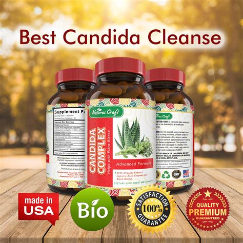 natural candida cleanse yeast detox supplement with probiotic oregano leaf oil extract pure