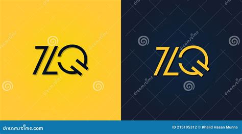 Minimalist Abstract Initial Letter Zq Logo Stock Vector Illustration