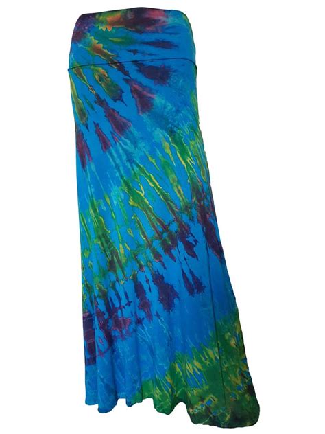 Tie Dye Long Skirt Turqoise Maya Of Glastonbury