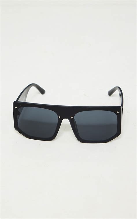 plt black frameless chunky visor sunglasses prettylittlething aus