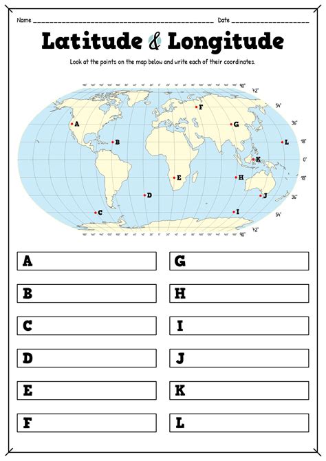 Latitude And Longitude Globe Practice Worksheets Latitude And Longitude Worksheet Answers