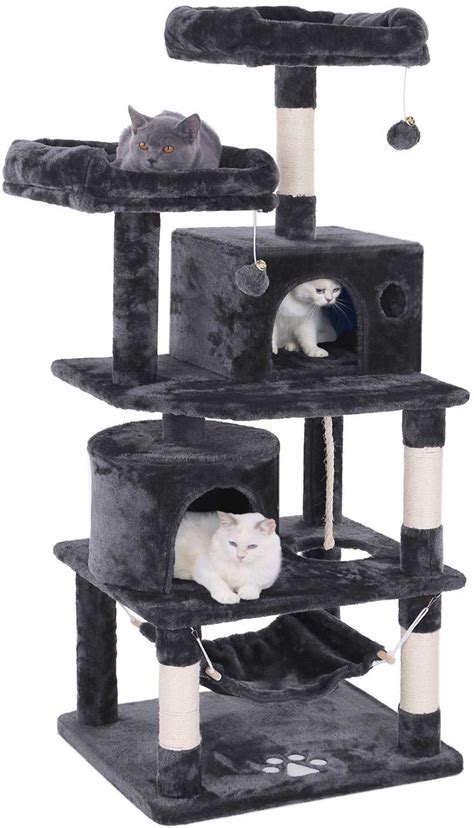 Feandrea cat tree for large cats, cat tower 2 cozy plush condos and sisal posts cat house upct61w. Best Cat Tree Houses of 2020 (Review & Guide ...