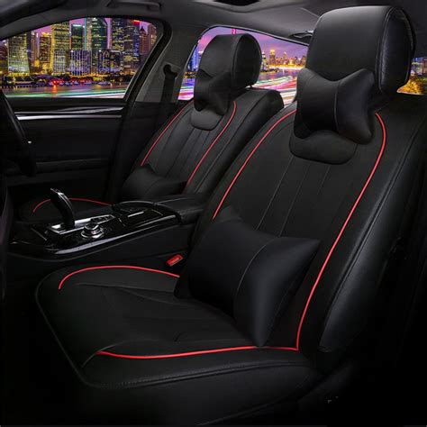 13pcs pu leather car seat cover full set front rear with pillow waist cushion universal for 5