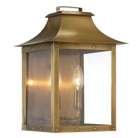 Acclaim Lighting Manchester Collection 2 Light Aged Brass Outdoor Wall