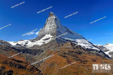 Switzerland Canton Of Valais Zermatt Matterhorn 4478m From