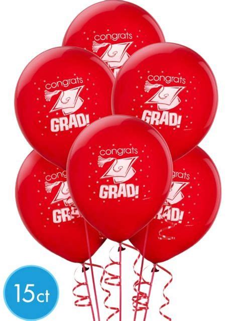 Red Graduation Balloons 12in 15ct Party City Party City Balloons