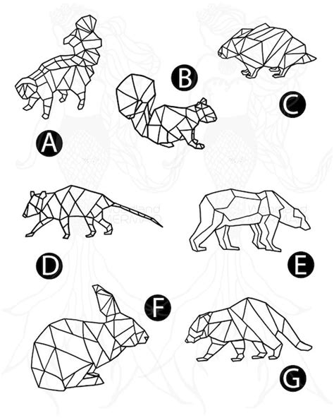 Geometric Woodland Animal Prints 85 X 11 Black And White