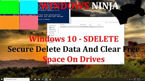 Windows 10 Sdelete Secure Delete Data And Clear Free Space On Drives