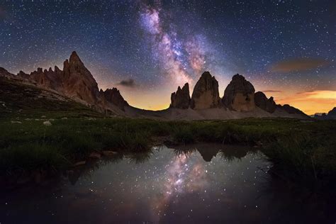 Dreamy Pixel Milky Way Above Tre Cime Di Lavaredo