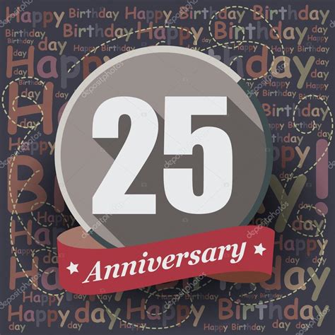 Aniversario Feliz 25 Cumpleaños — Archivo Imágenes Vectoriales