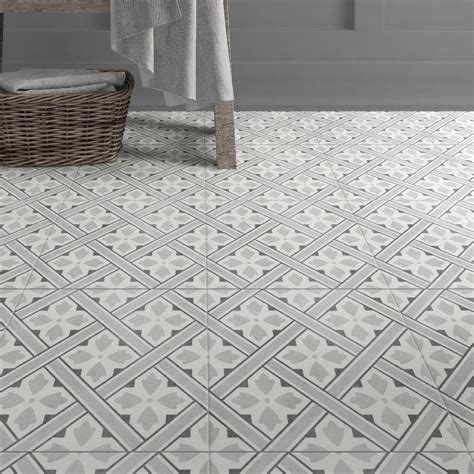 Decor Light Grey 33cm X 33cm Porcelain Floor Tile Tile Floor