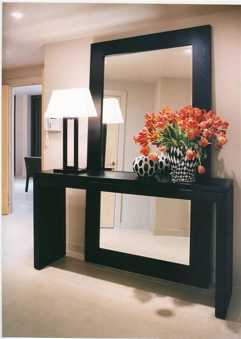 Full Length Mirror Behind Console Table Home Decor Living Room