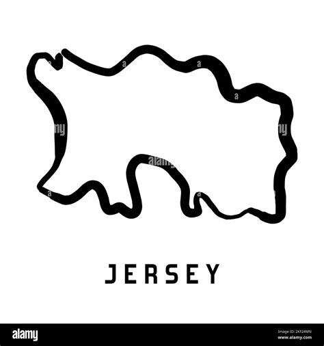 Mapa De La Isla De Jersey Contorno Simple Mapa De Estilo Simplificado