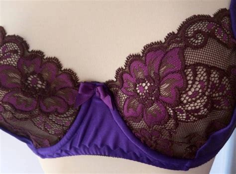 Items Similar To Sample Bra 34d Cup Purple Lace Shelf Bra Underwired On Etsy
