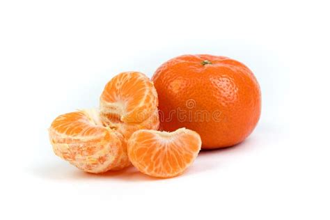 Ripe Orange Fresh Mandarin Clean Mandarin Mandarin Slices Isolated