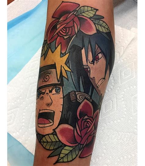 Tatuagem Naruto E Sasuke Old School Tatuagem Do Naruto Tatuagens De