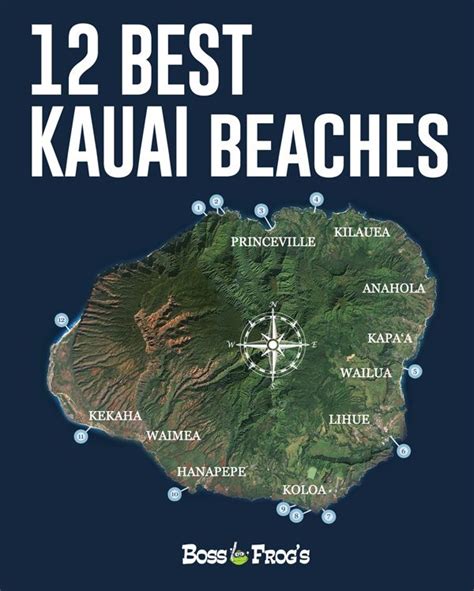 Map Of Kauai Beaches Verjaardag Vrouw 2020