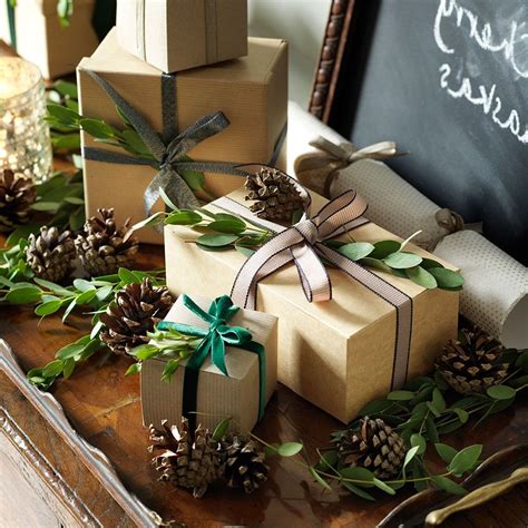 Papier Diy Gift Wrapping Gifts Christmas Time Kraft Paper Christmas Trees Gift Wrapping