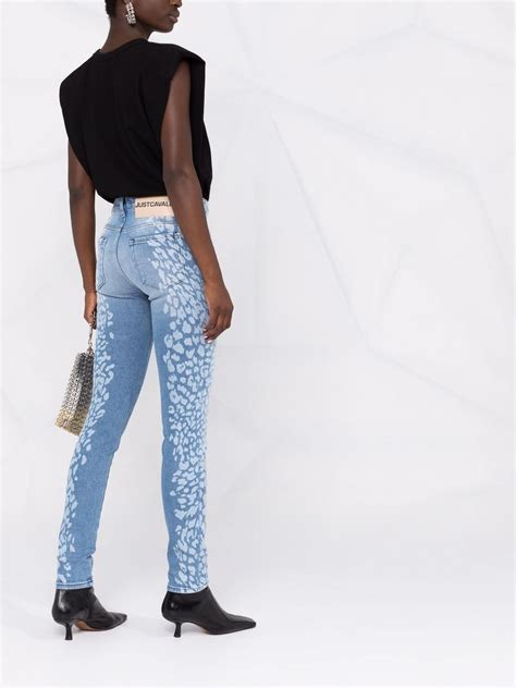 Shop Just Cavalli Leopard Print Skinny Jeans With Express Delivery