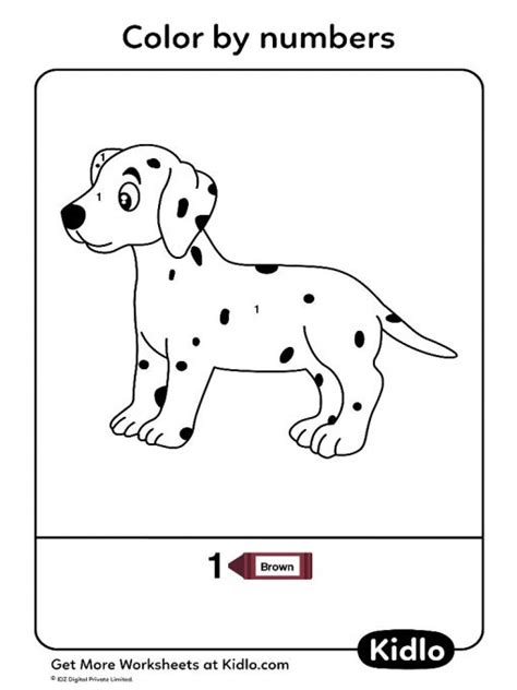 Color By Numbers Dogs Worksheet 01
